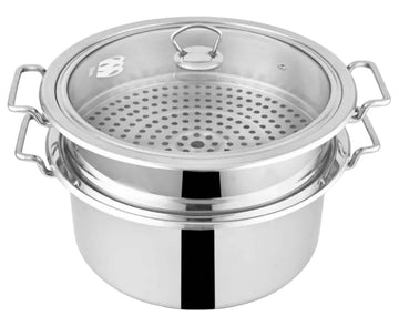 Alpha Pure Stainless Steel Food Steamer double bottom heavy weight