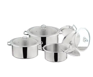 Alpha Stainless Steel Encapsulated Bottom 08PCS Cuisine Casseroles Sets.