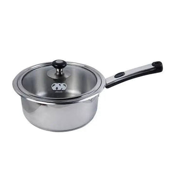 Alpha Stainless Steel Encapsulated Bottom Sauce Pans With Glass Lids