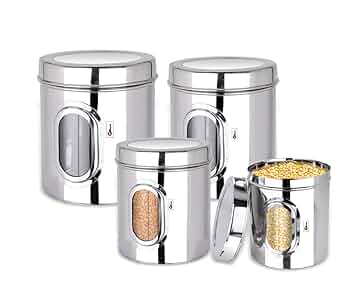 See Through Stainless Steel Containers-Pack of 5
