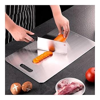 Stainless Steel Double-Sided Cutting Board For Kitchen Chopping & Kneading Dough Board