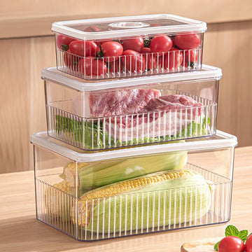 Refrigerator Food Storage Container With Time Recorder
