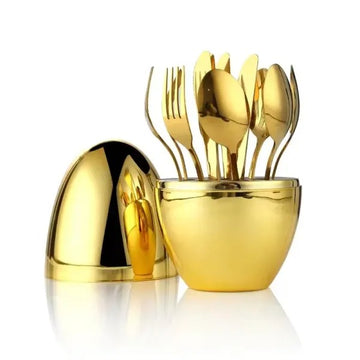 Simple Egg Shape Cutlery Holder (4 Spoons & 2 Forks) Box Packing