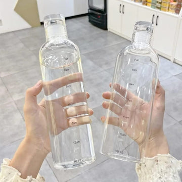 Clear Water Bottle with Time Marker
