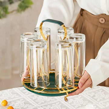 Luxury golden Round Glass Stand