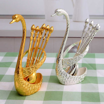 Duck spoon set golden and silver