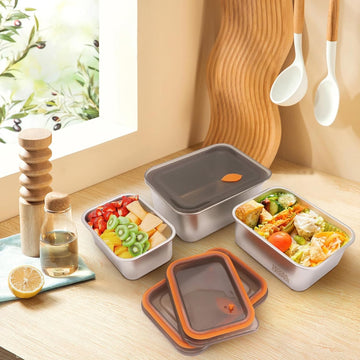 Crispers Stainless Steel Food Storage Boxes (AIR TIGHT)