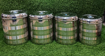 Stainless Steel Anaaj Storage Dabba (7 pcs set)