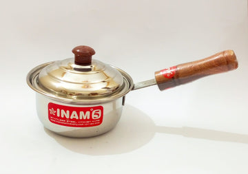 INAM Stainless Steel Saucepan with Wooden Handle