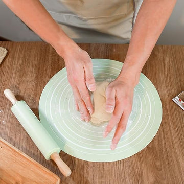 Silicon Dough Mat with Rolling Pin (Belan)