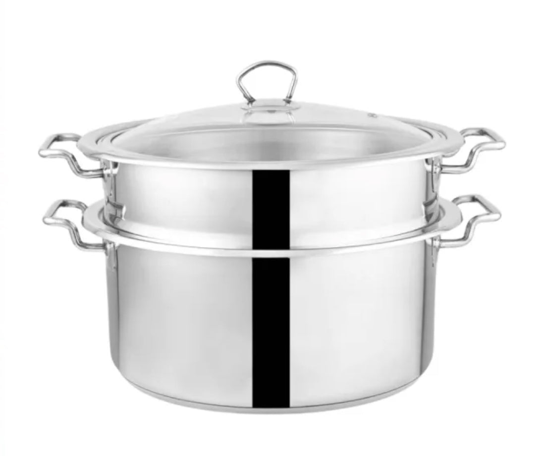 Alpha Pure Stainless Steel Food Steamer double bottom heavy weight