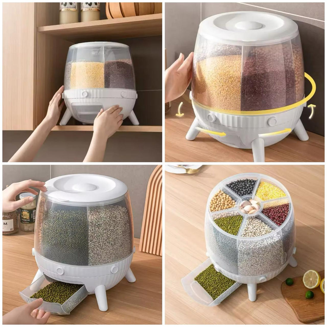 Rotatable Rice and cereal Dispenser round