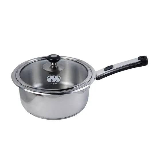 Alpha Stainless Steel Encapsulated Bottom Sauce Pans With Glass Lids