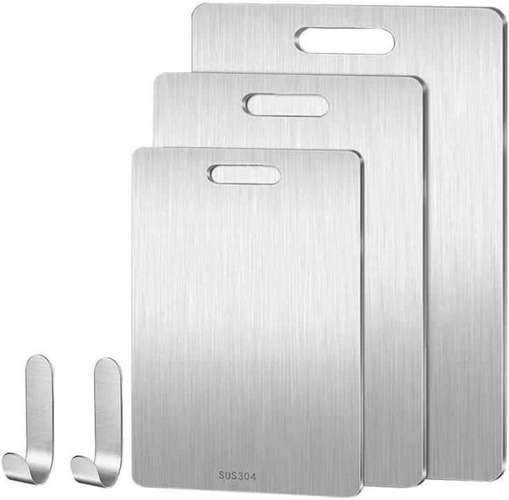 Stainless Steel Double-Sided Cutting Board For Kitchen  Chopping & Kneading Dough Board