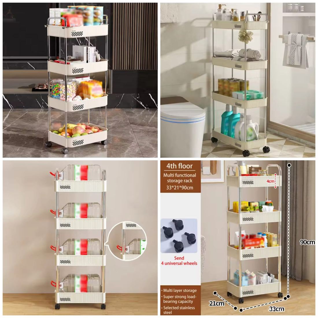 4Layer Storage Rack Trolly (Box Packing) Premium Quality