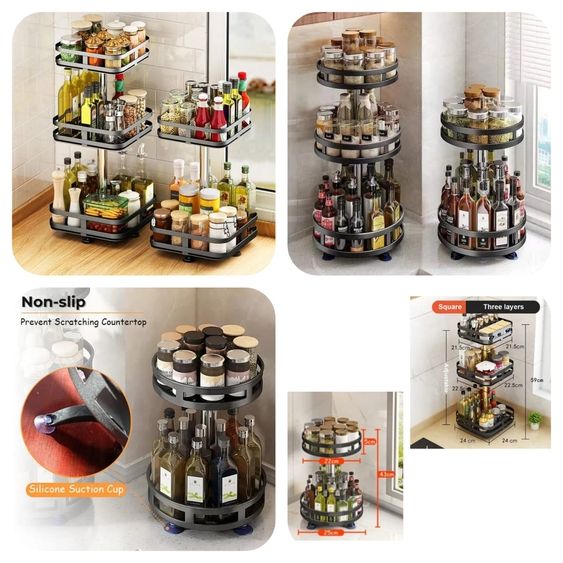 Rotating Iron Storage Rack(Box Packing) Premium Quality