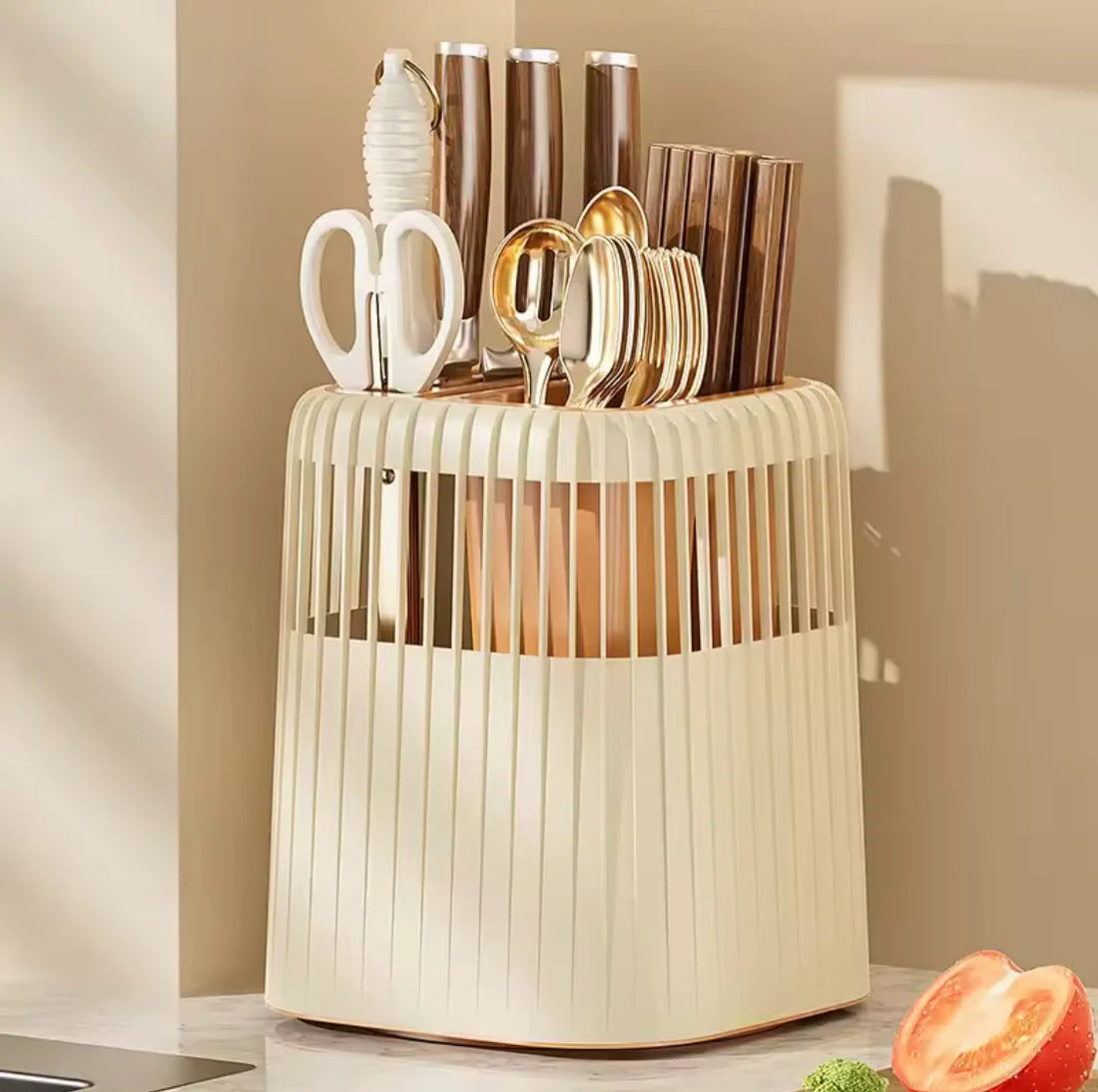 Kitchen Multifunctional Rotating Knife and Cutlery