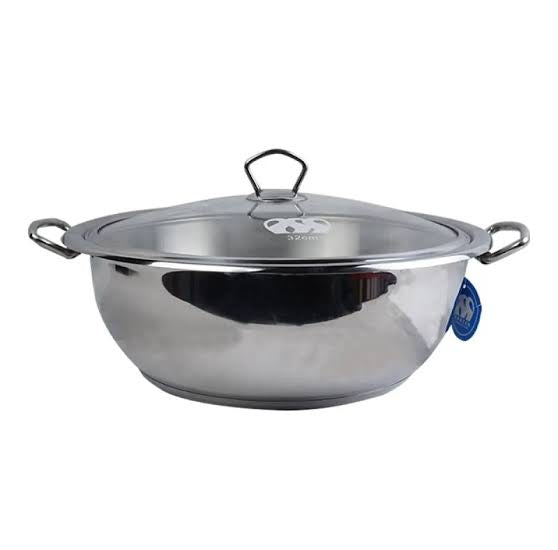Alpha Stainless Steel Encapsulated Bottom Karhai Woks With Glass Lids.