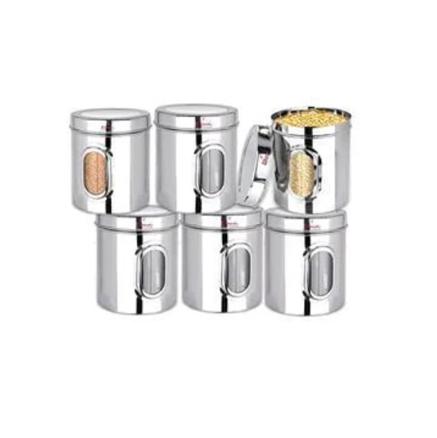 See Through Stainless Steel Containers-Pack of 5
