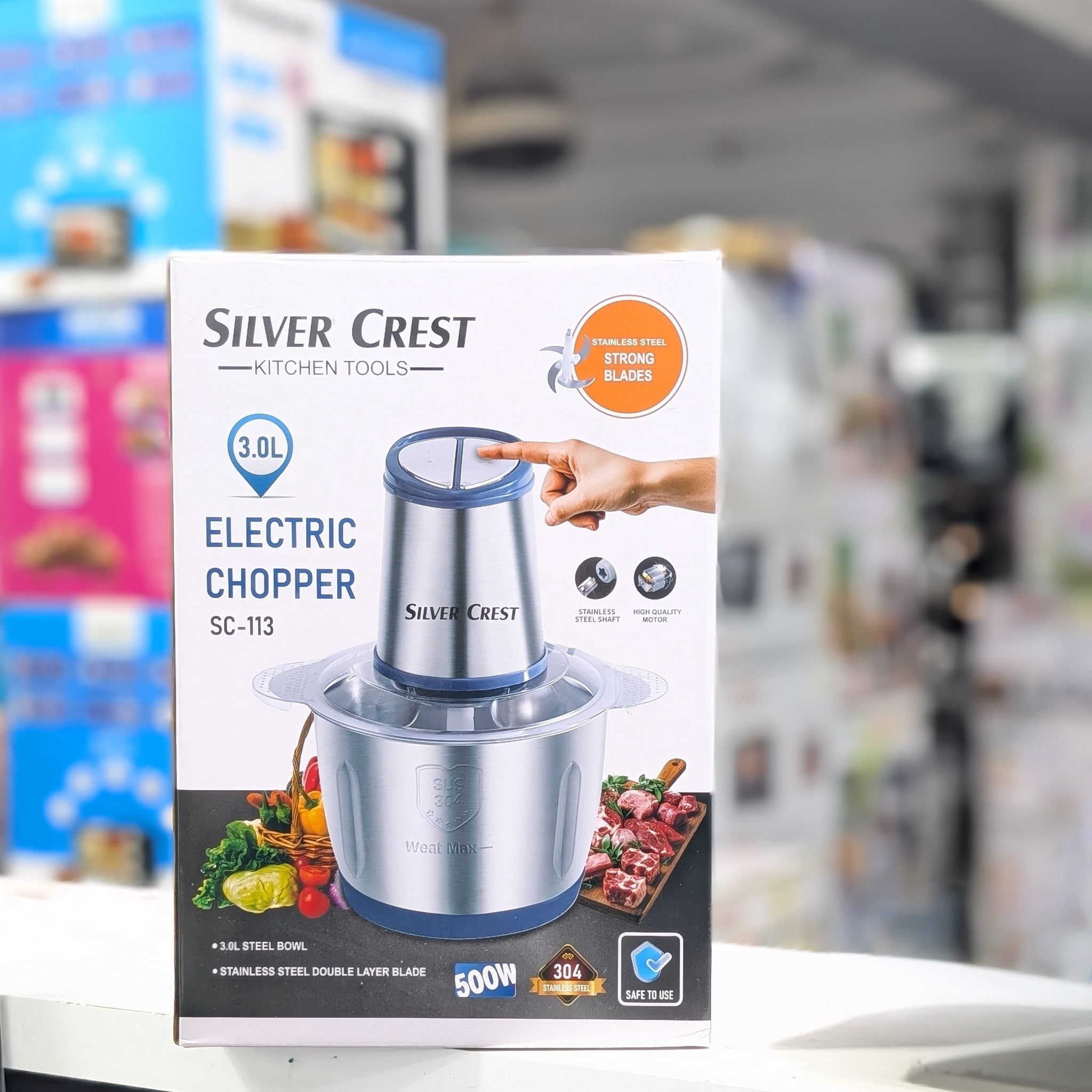 Silver Crest Electric Stainless Steel Meat Chopper
