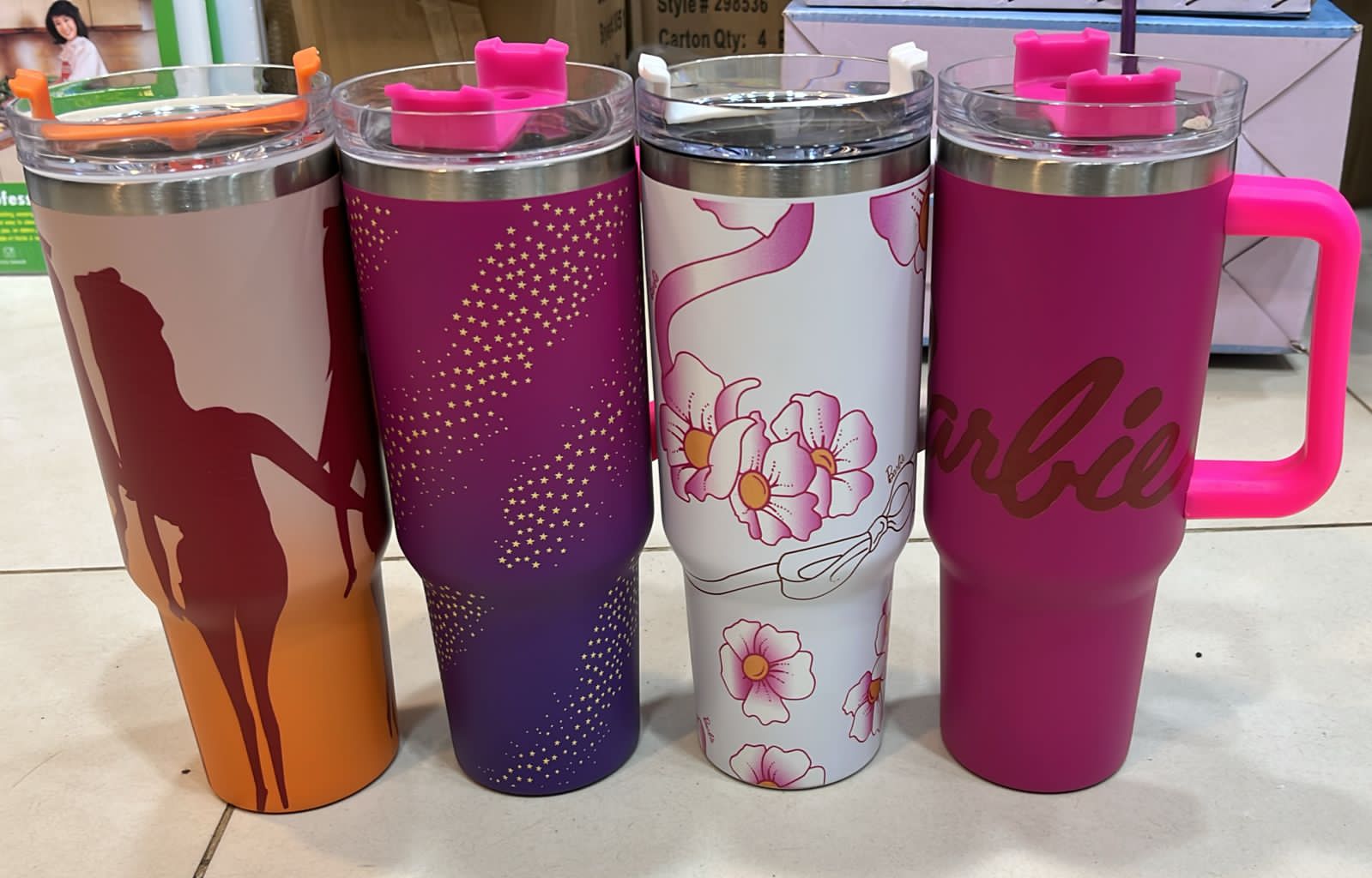 Barbie-Themed 40 oz Insulated Tumblers with Straw & Handle