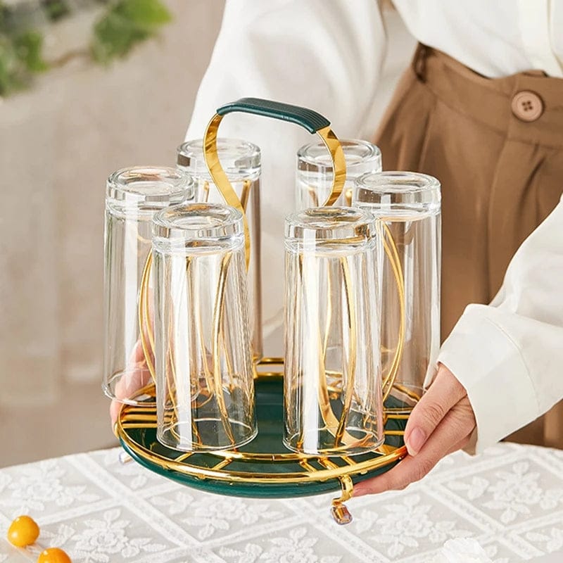 Luxury golden Round Glass Stand