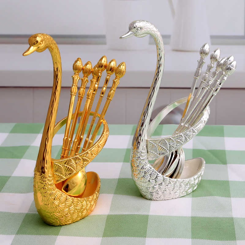 Duck spoon set golden and silver