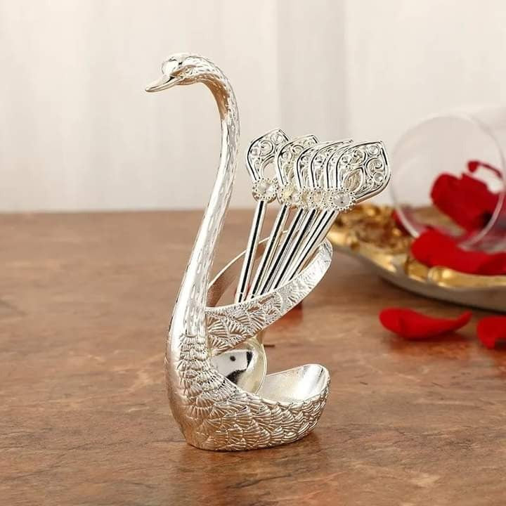 Duck spoon set golden and silver