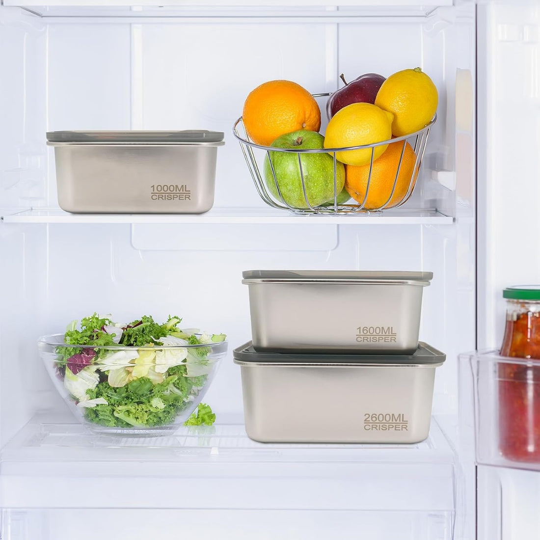 Crispers Stainless Steel Food Storage Boxes (AIR TIGHT)