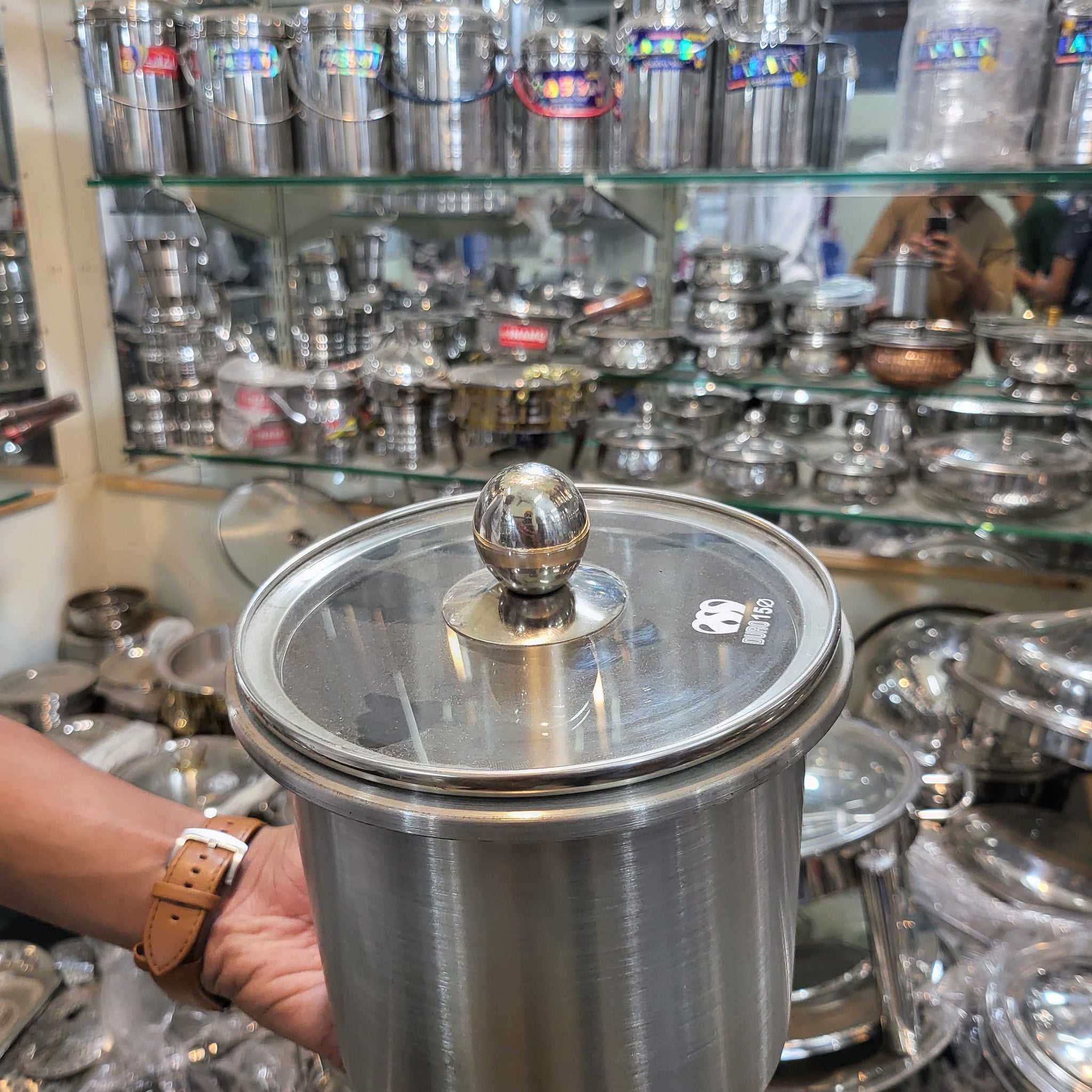 Stainless Steel Air-Tight Storage Jars with Glass Lids - 3 Piece Set