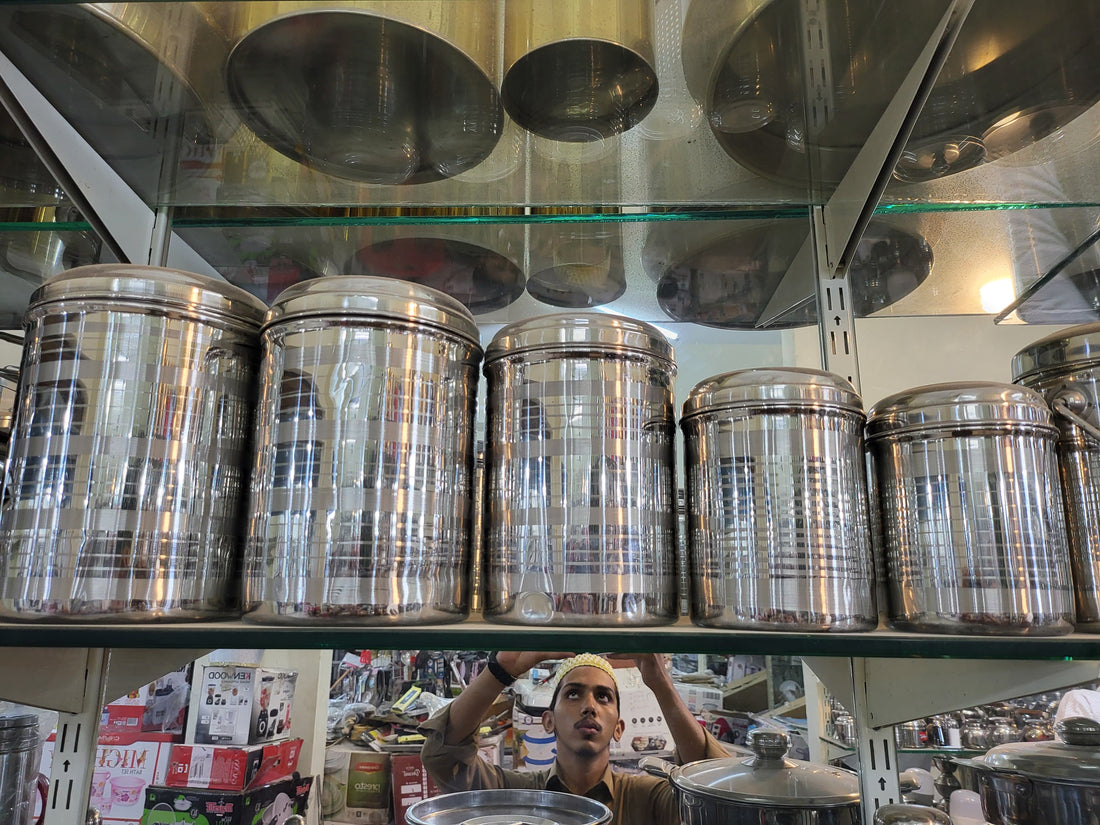 Stainless Steel Anaaj Storage Dabba (7 pcs set)