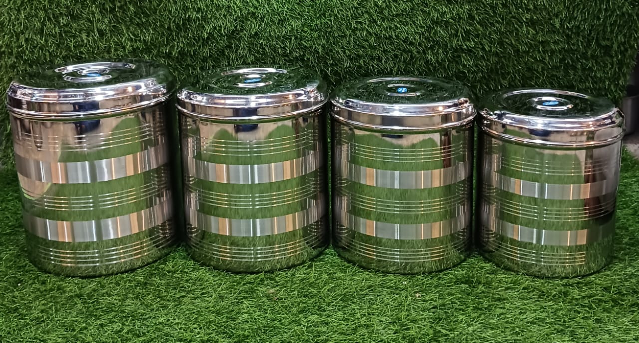Stainless Steel Anaaj Storage Dabba (7 pcs set)