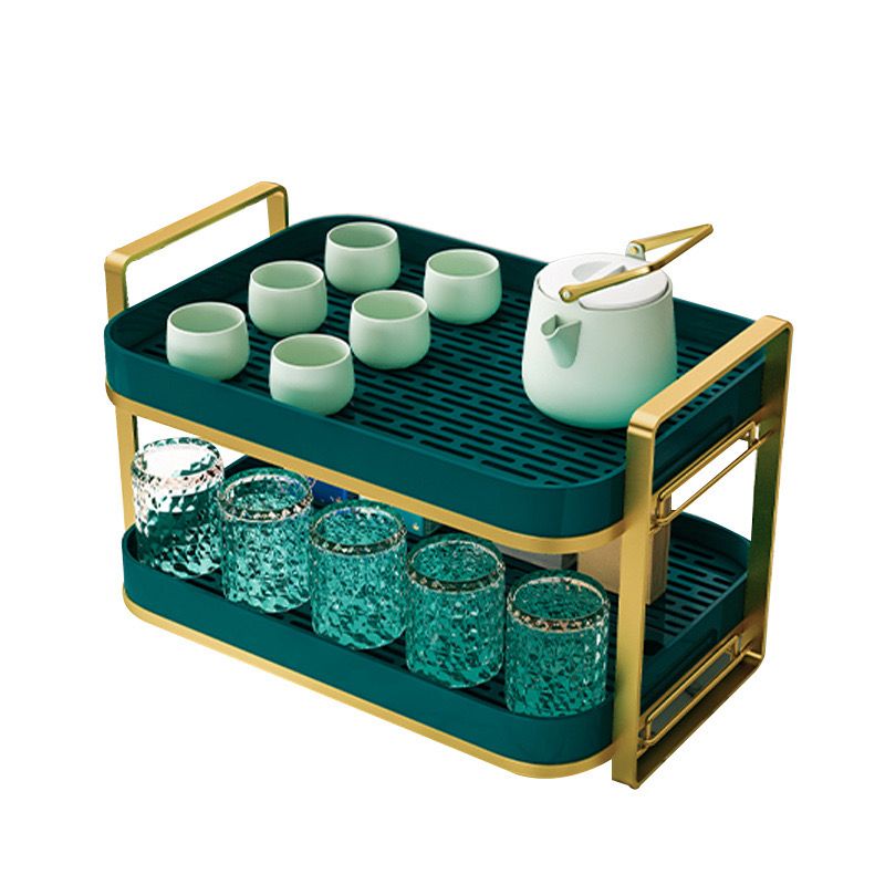 Multi-layer Cup Holder 2-Tier Mug Stand Glass Countertop Organizer