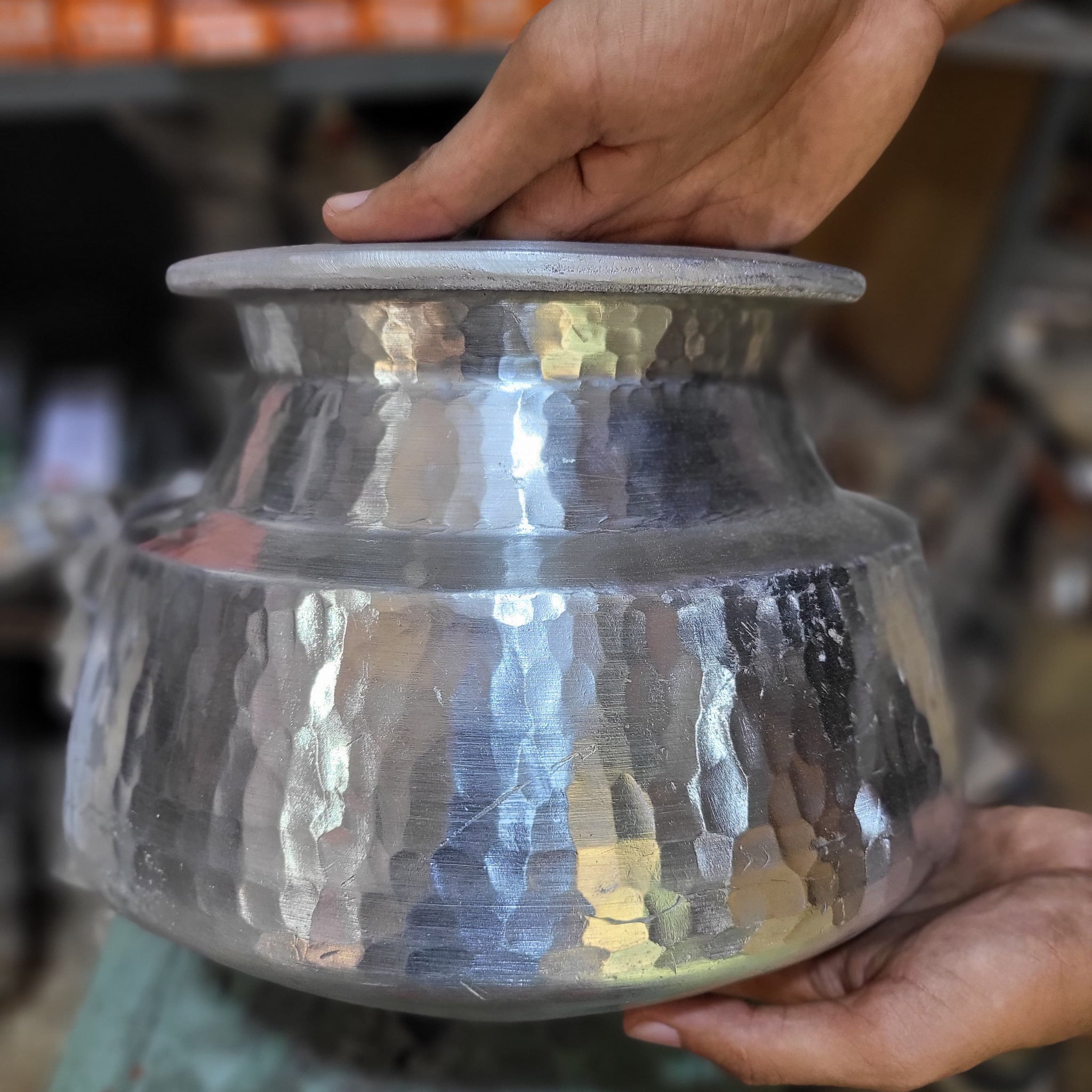 Traditional Hammered Aluminum Deg / Cooking Pot