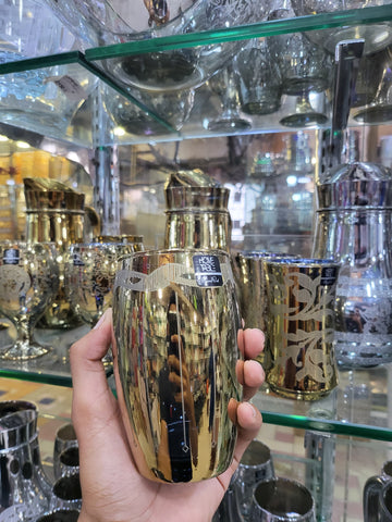 Fancy 6 pcs Glass and 1 Jug Set (24k Gold) (Glass)