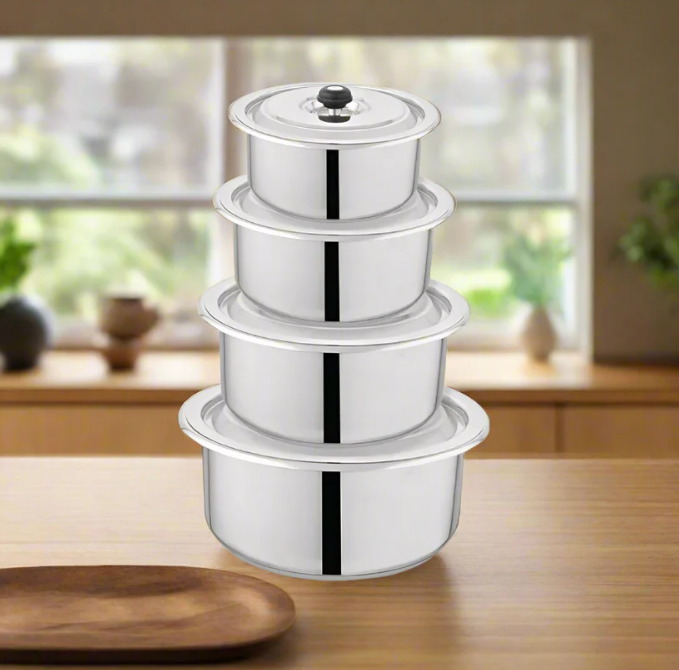 Alpha Stainless Steel Casseroles With Steel Lid