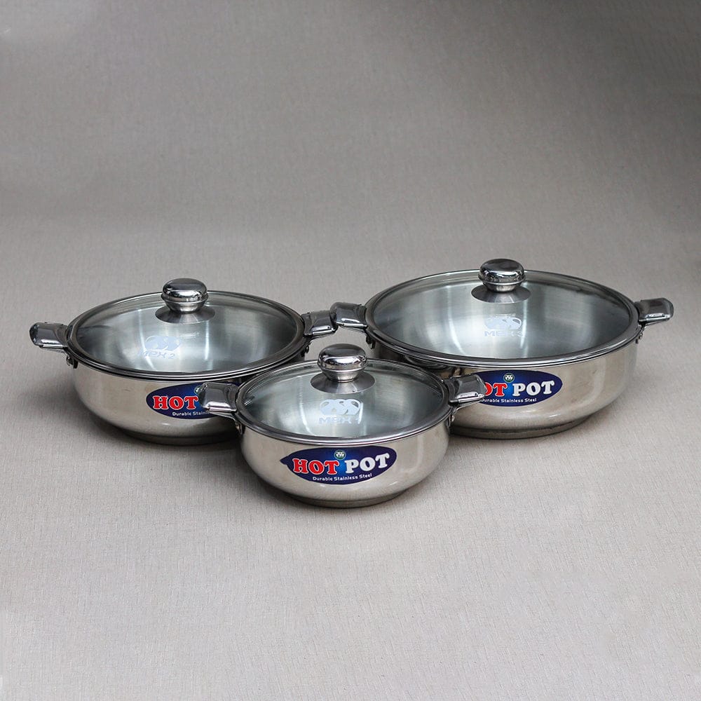 Durable Stainless Steel Insulated Hotpot with Glass + Locking Lid