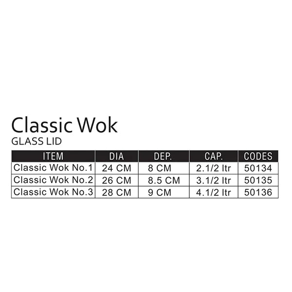 Sonex Classic Wok- Glass LID