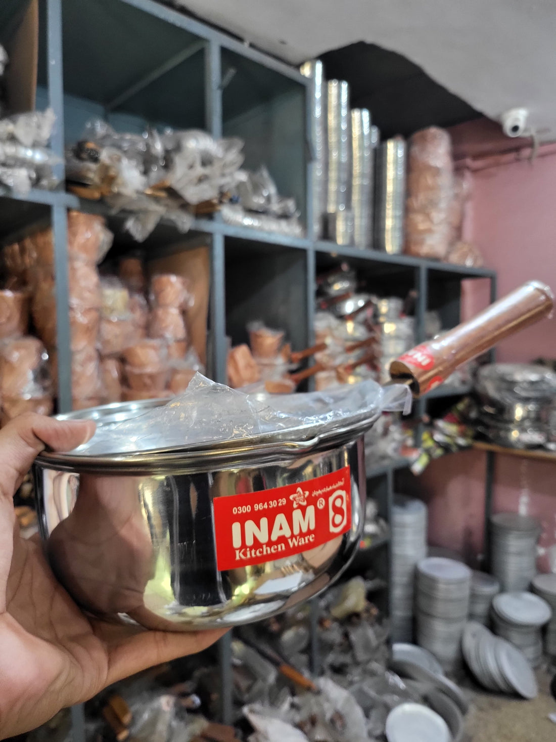 INAM Stainless Steel Saucepan with Wooden Handle