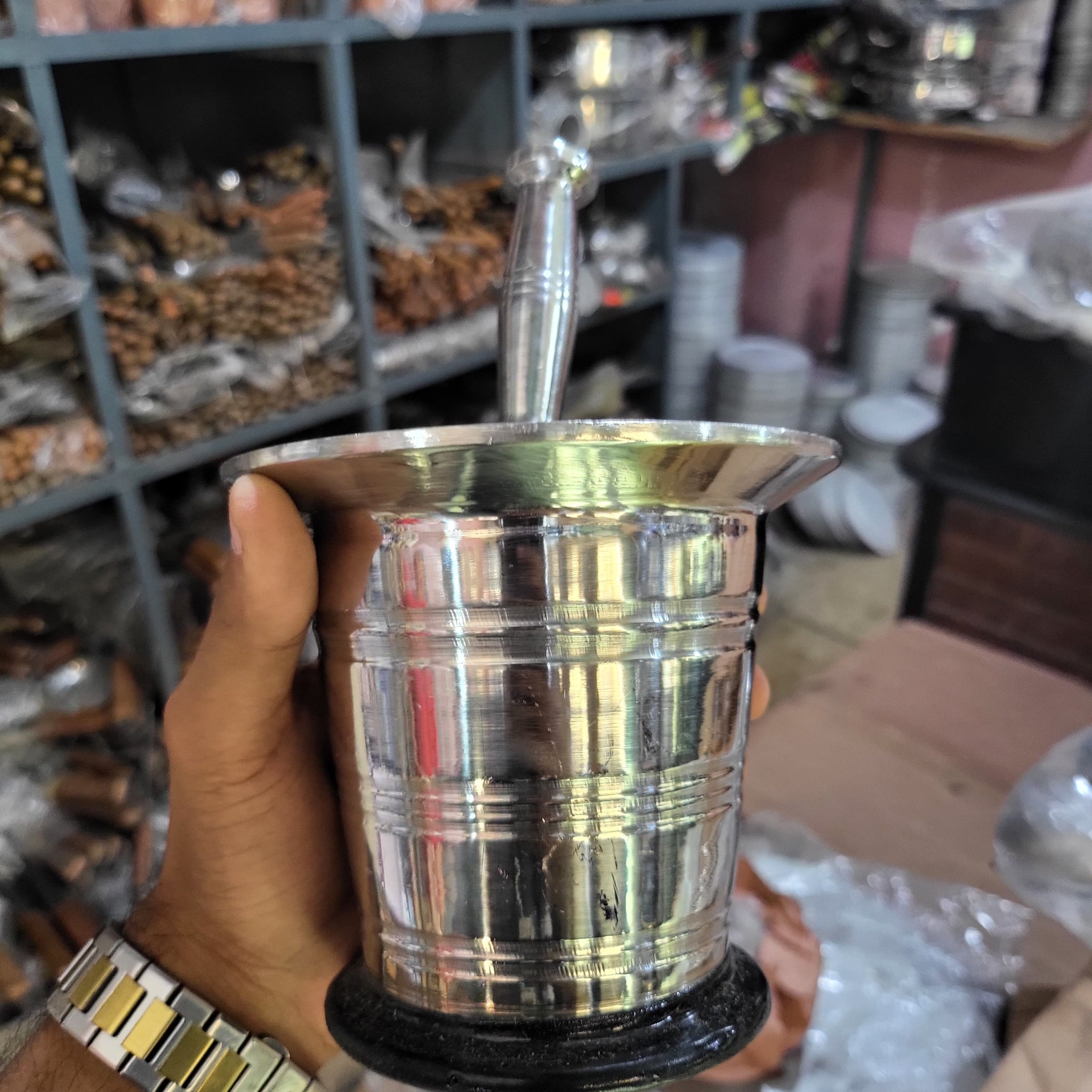 Stainless Steel Mortar and Pestle (kundi danda)