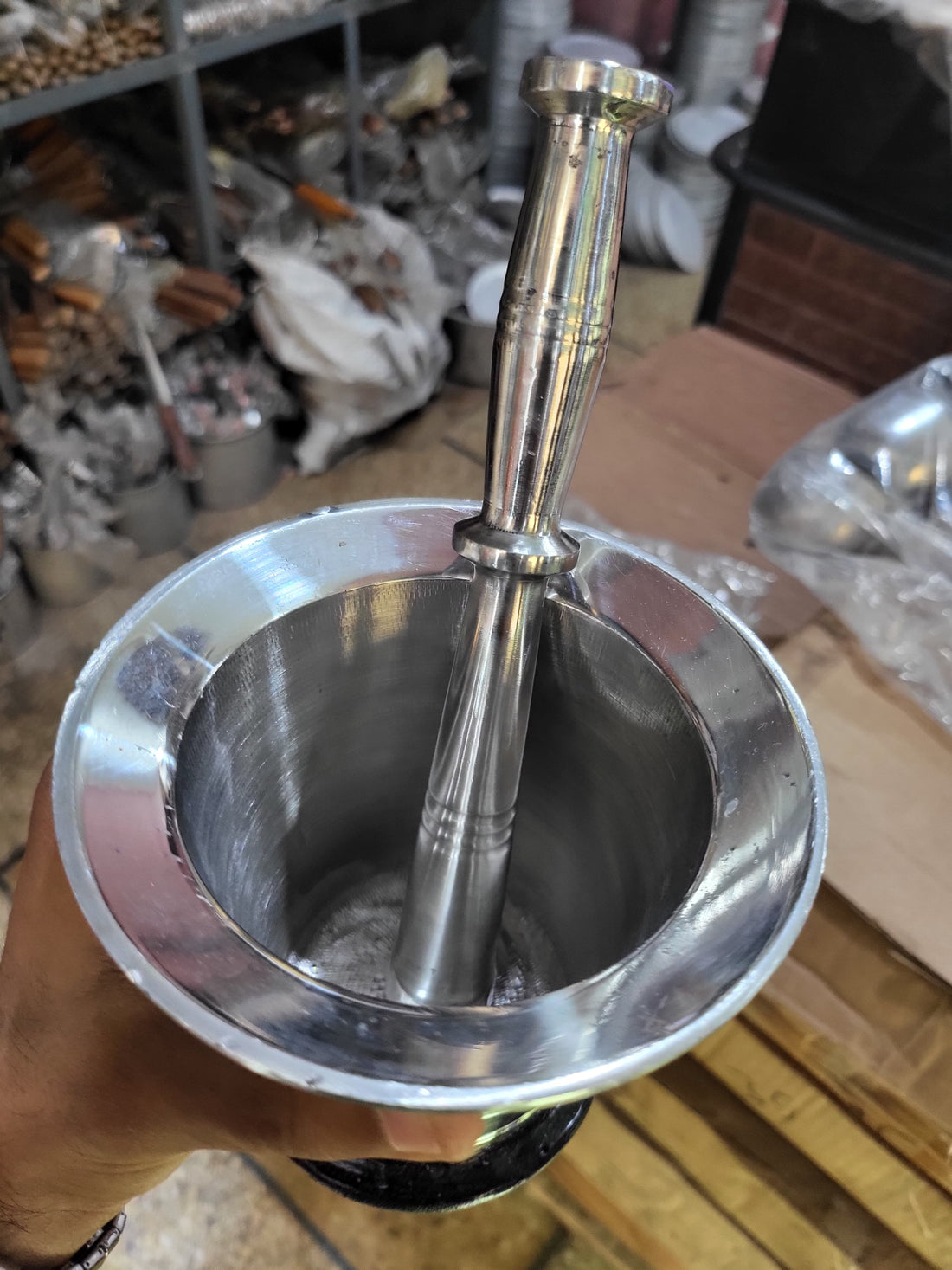 Stainless Steel Mortar and Pestle (kundi danda)