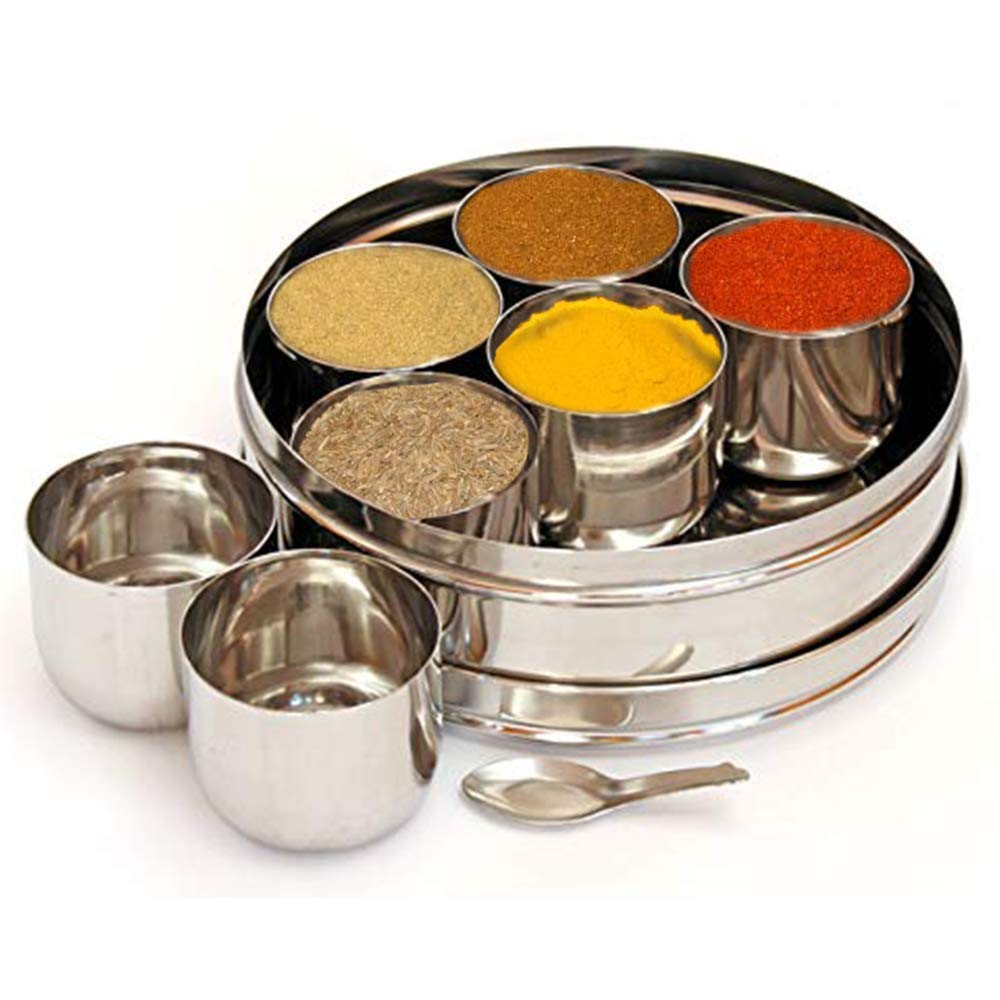 Stainless Steel Spice Box with See Thru Acrylic Lid