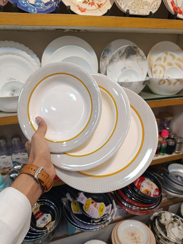 Royal Heavyweight 18-Piece Double Glazed Melamine Dinner Set (6 small, 6 medium and 6 large)