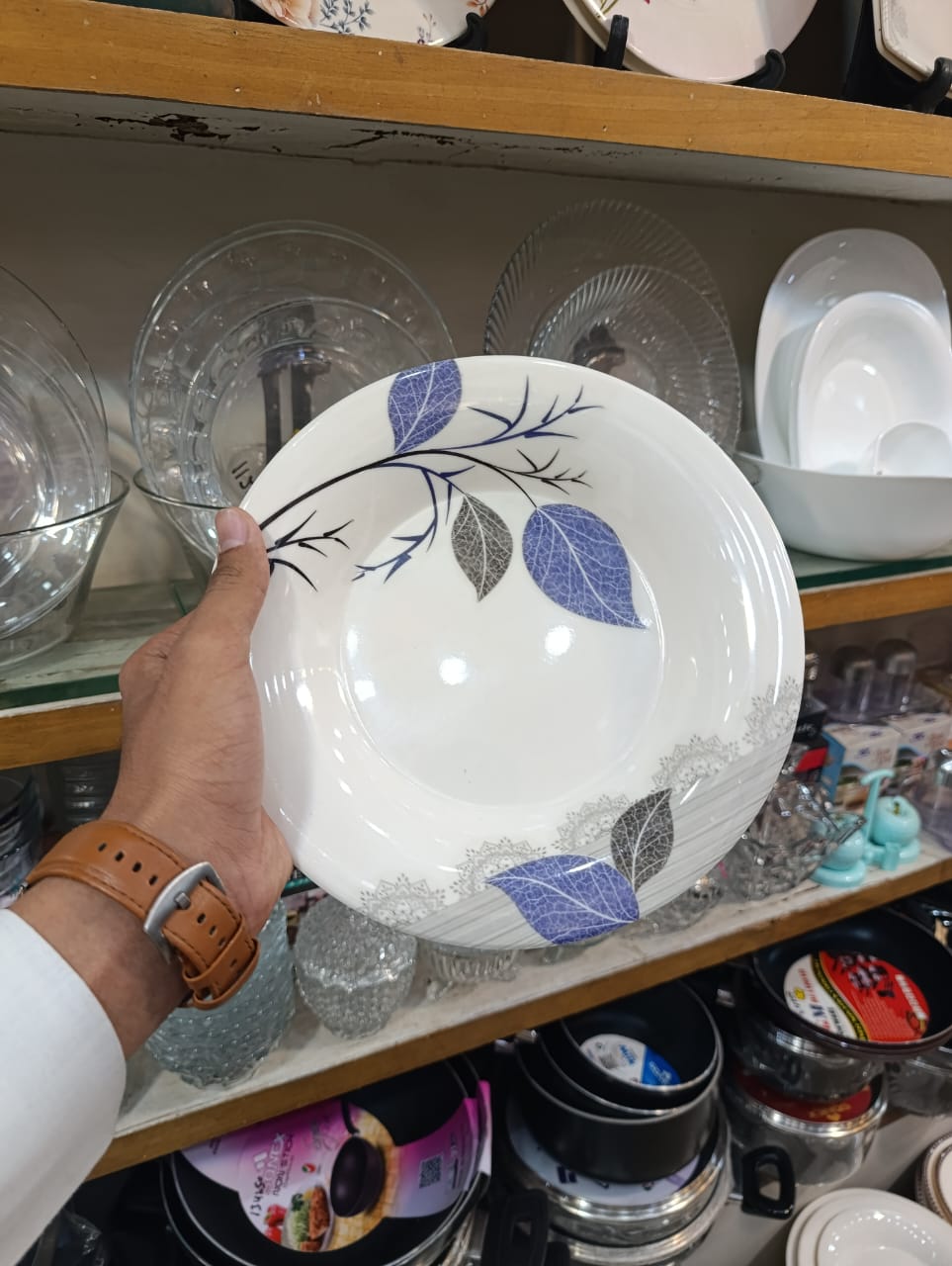 Premium Heavyweight 18-Piece Double Glaze Melamine Plate Set (6 small, 6 medium and 6 large)