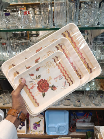 Signature 3-Piece Double Glazed Melamine Tray Set