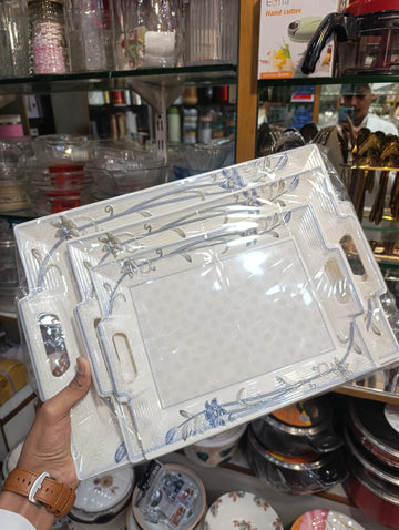 Signature 3-Piece Double Glazed Melamine Tray Set