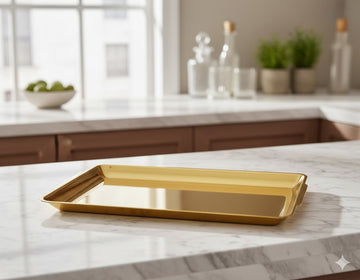 Golden Stainless Steel Serving Tray