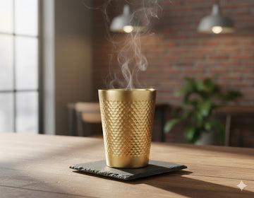 Golden Stainless Steel Hammered Glass