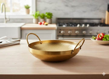 Golden Stainless Steel Hammered Wok