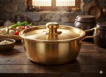 Golden Stainless Steel Pot With Plain Lid